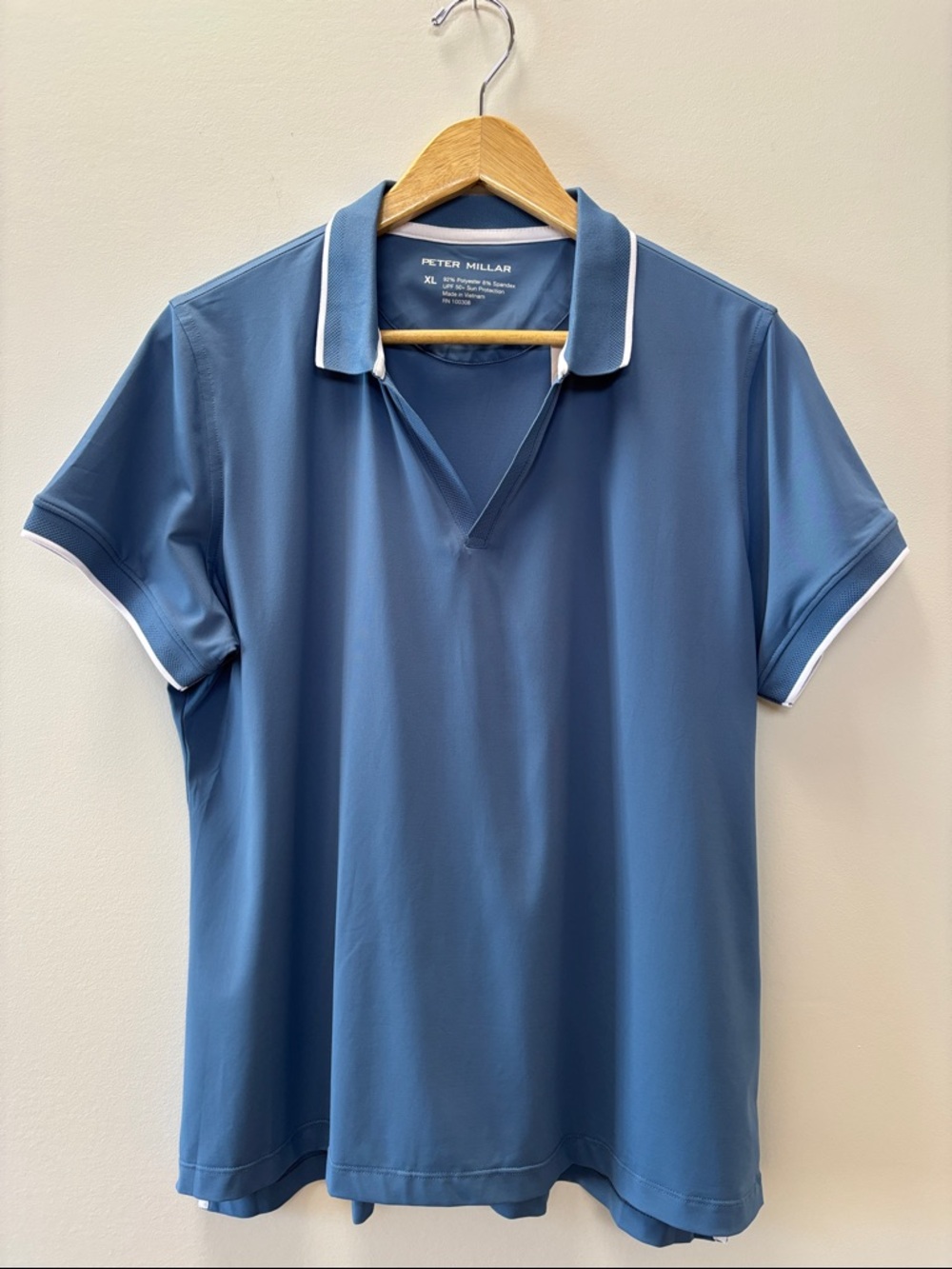 Peter Millar Blue Polo with White Trim